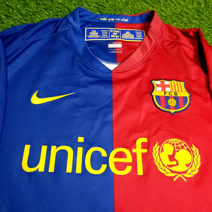 Messi Barcelona TREBLE 2008 2009 Soccer Jersey L SKU# 286784-655 - ForeverSoccerJerseys