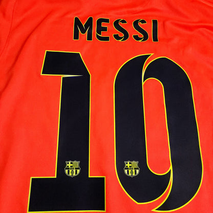 Messi Barcelona 2014 2015 TREBLE Away Long Sleeve Soccer Jersey L SKU# 618738-672