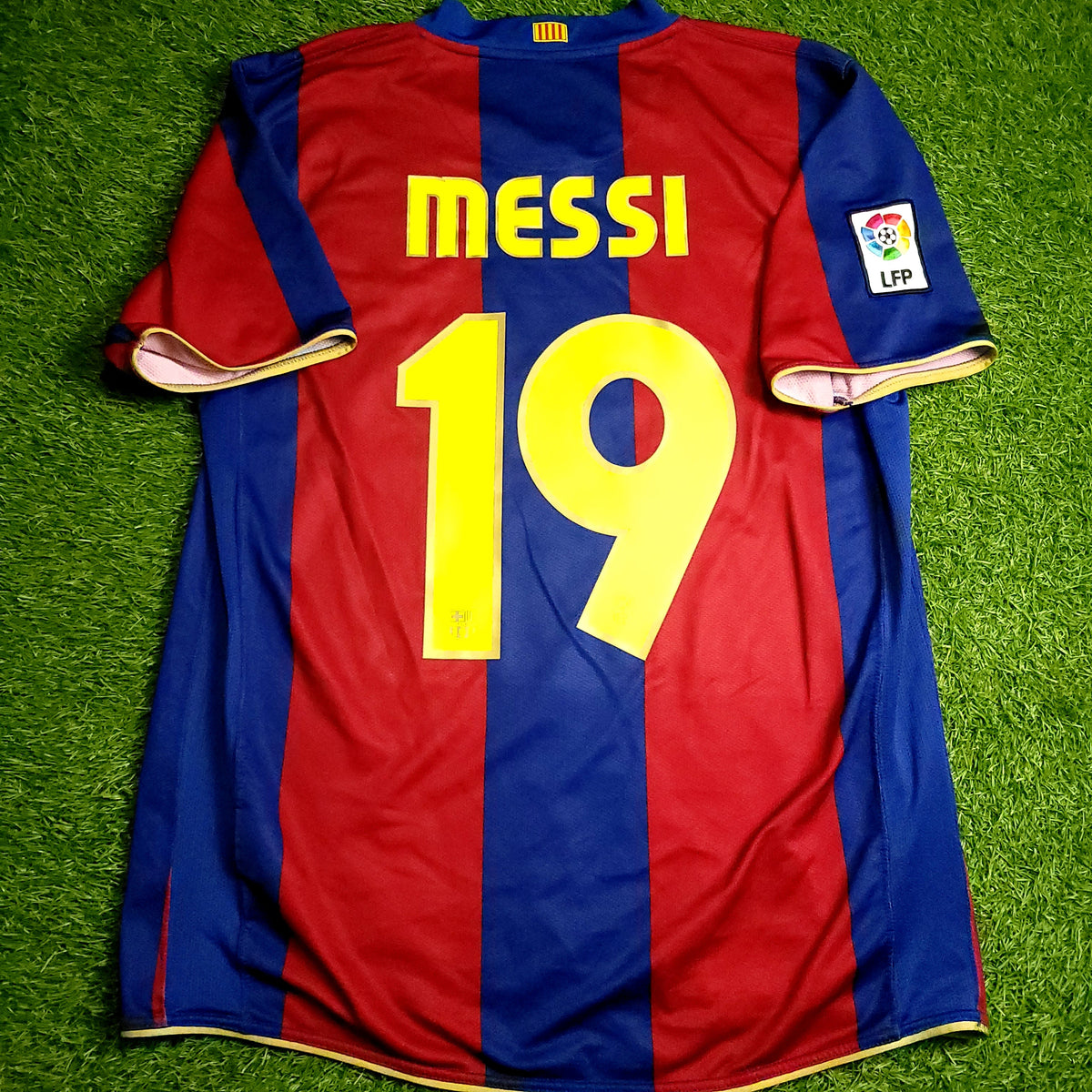 Messi Barcelona Anniversary 2007 2008 Soccer Jersey L SKU# 237741-655 - ForeverSoccerJerseys
