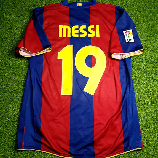 Messi Barcelona Anniversary 2007 2008 Soccer Jersey L SKU# 237741-655 - ForeverSoccerJerseys