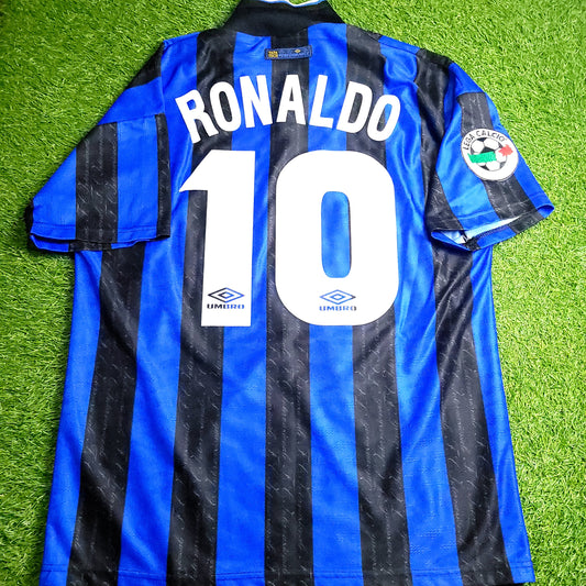 Ronaldo Inter Milan 1997 1998 DEBUT Umbro Soccer Jersey L
