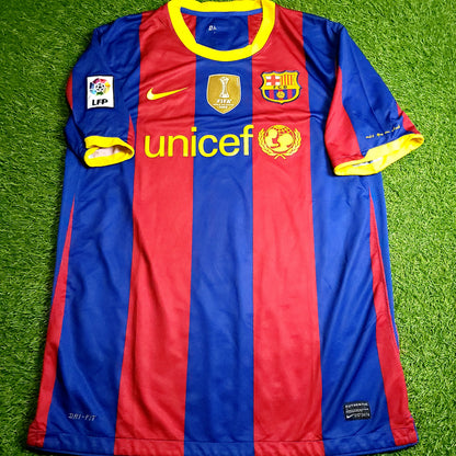 Messi Barcelona 2010 2011 Home Soccer Jersey L SKU# 382354-488