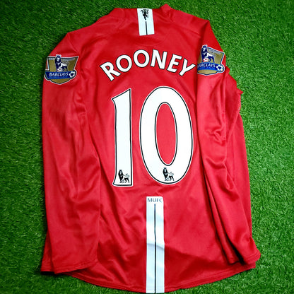 Rooney Manchester United 2007 2008 Long Sleeve Soccer Jersey M SKU# 237925-666