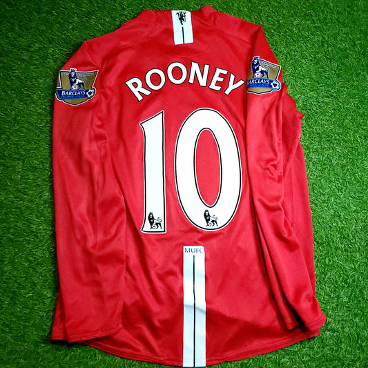 Rooney Manchester United 2007 2008 Long Sleeve Soccer Jersey M SKU# 237925-666