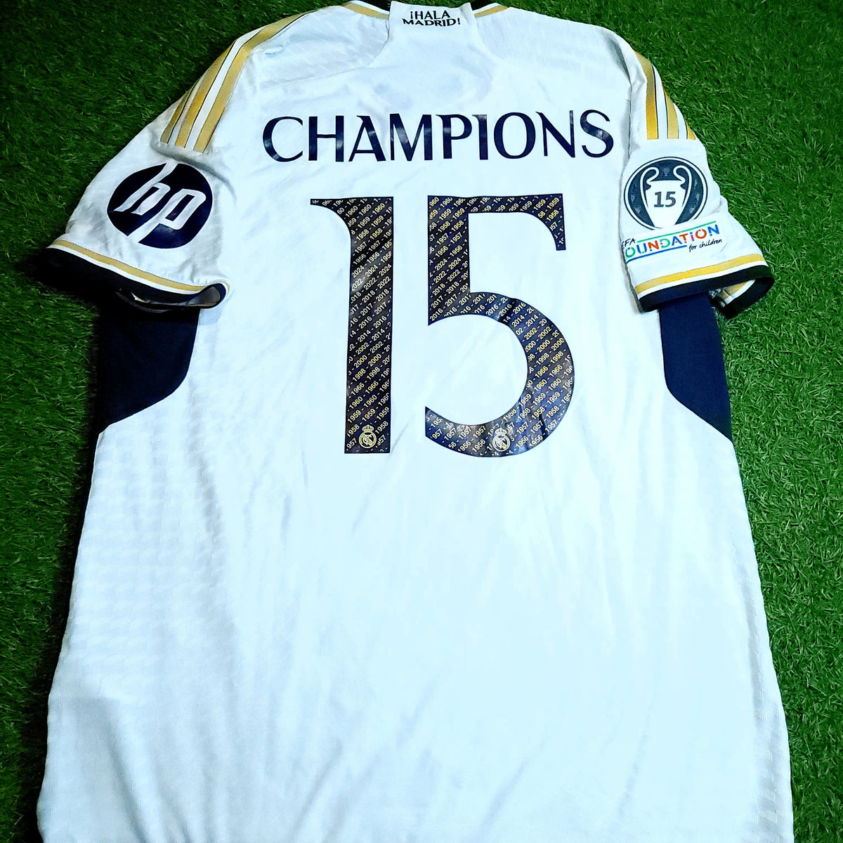 Real Madrid 2023 2024 UEFA PLAYER ISSUE Celebratory Soccer Jersey XL SKU# IA5139