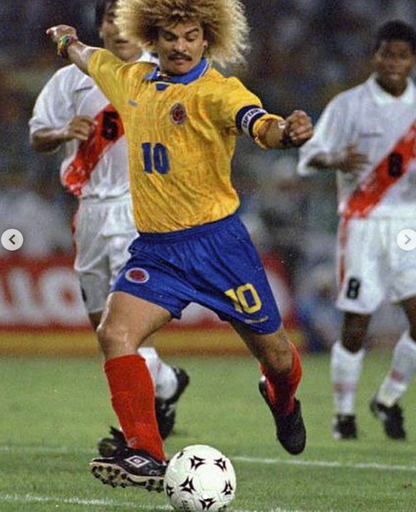 Valderrama Colombia 1997 Copa America Umbro Soccer Jersey XL