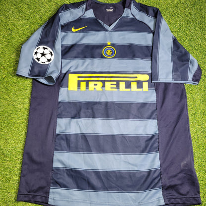 Adriano Inter Milan 2004 2005 2006 Third UEFA Soccer Jersey Shirt L Nike
