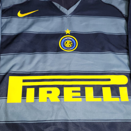 Adriano Inter Milan 2004 2005 2006 Third UEFA Soccer Jersey Shirt L Nike
