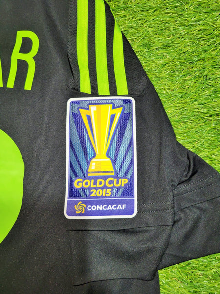 Aguilar Mexico 2015 GOLD CUP MATCH WORN Soccer Jersey Shirt M SKU# M35999 Adidas