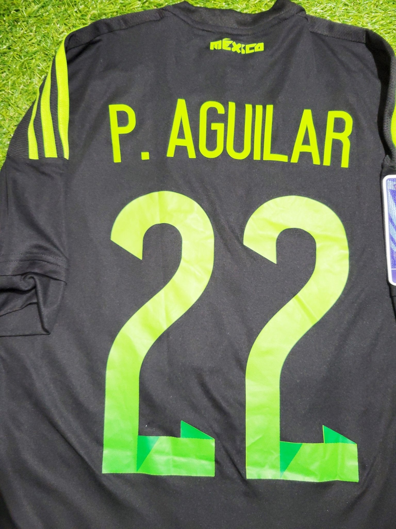 Aguilar Mexico 2015 GOLD CUP MATCH WORN Soccer Jersey Shirt M SKU# M35999 Adidas