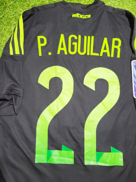 Aguilar Mexico 2015 GOLD CUP MATCH WORN Soccer Jersey Shirt M SKU# M35999 Adidas