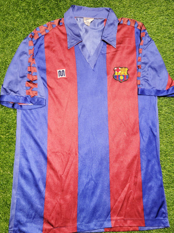 Barcelona Meyba 1984 - 1989 MARADONA ERA Soccer Jersey Shirt L Meyba