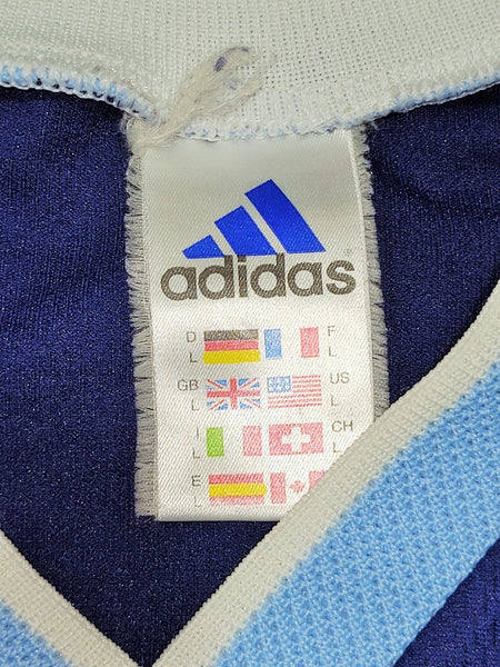 Batistuta Argentina 1998 WORLD CUP Away Soccer Jersey Shirt L Adidas