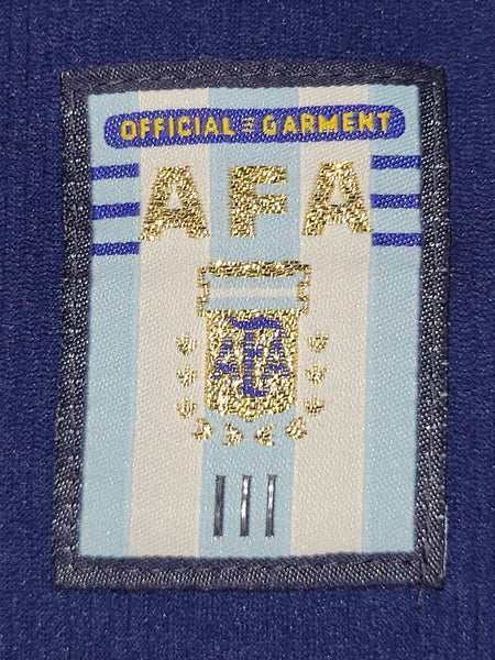 Batistuta Argentina 1998 WORLD CUP Away Soccer Jersey Shirt L Adidas