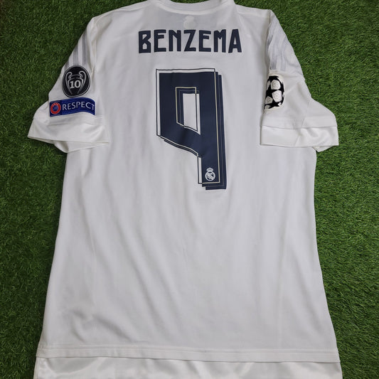 Benzema Real Madrid 2015 2016 UEFA ADIZERO PLAYER ISSUE Soccer Jersey Shirt L SKU S12654 Adidas