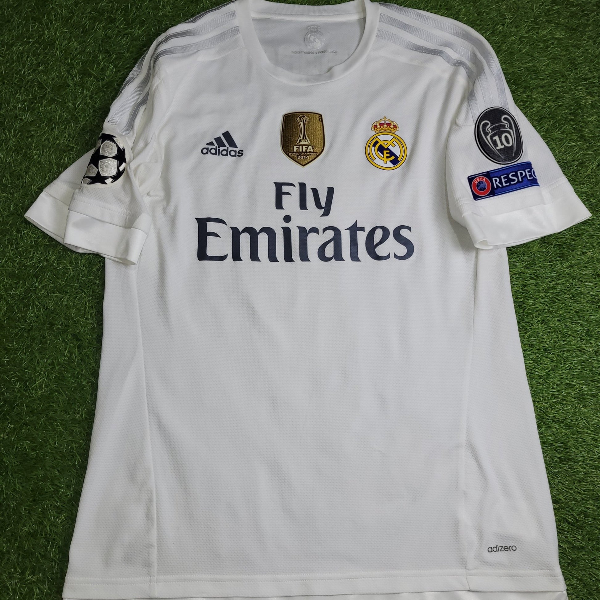 Benzema Real Madrid 2015 2016 UEFA ADIZERO PLAYER ISSUE Soccer Jersey Shirt L SKU S12654 Adidas