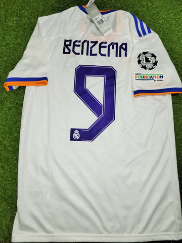 Benzema Real Madrid 2021 2022 UEFA FINAL Home Soccer Jersey Shirt BNWT M SKU# GQ1359 Adidas