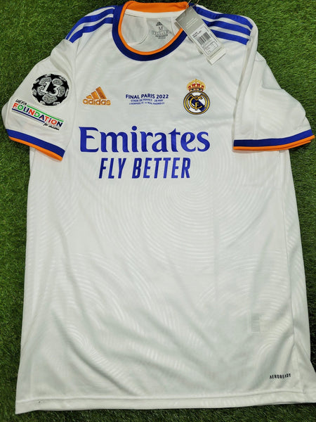 Benzema Real Madrid 2021 2022 UEFA FINAL Home Soccer Jersey Shirt BNWT M SKU# GQ1359 Adidas