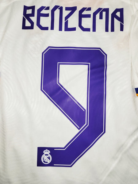 Benzema Real Madrid 2021 2022 UEFA FINAL Home Soccer Jersey Shirt BNWT M SKU# GQ1359 Adidas