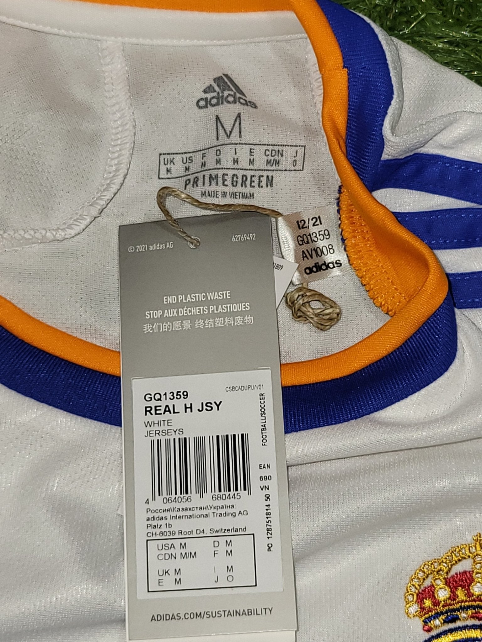 Benzema Real Madrid 2021 2022 UEFA FINAL Home Soccer Jersey Shirt BNWT M SKU# GQ1359 Adidas