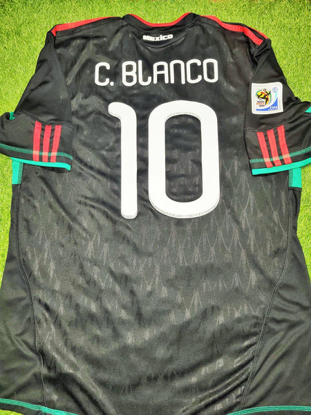 Blanco Mexico 2010 WORLD CUP Away Black Soccer Jersey Shirt XL SKU# P41397 Adidas