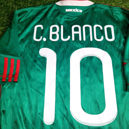 Blanco Mexico 2010 WORLD CUP Home Soccer Jersey Shirt M SKU P41410 Adidas
