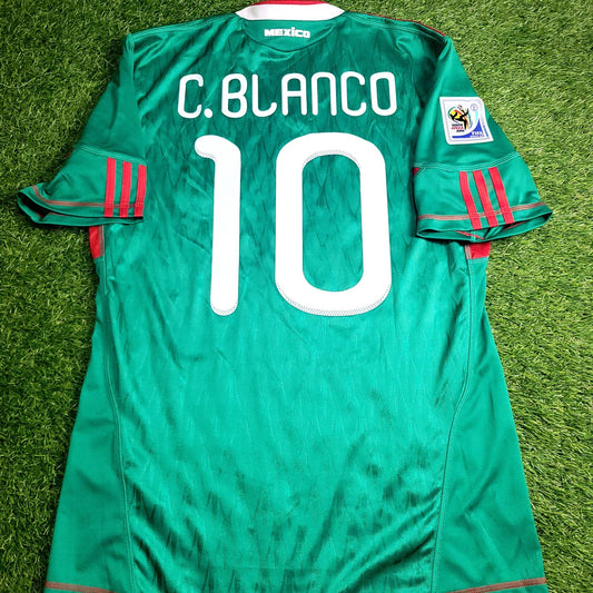 Blanco Mexico 2010 WORLD CUP Home Soccer Jersey Shirt M SKU P41410 Adidas