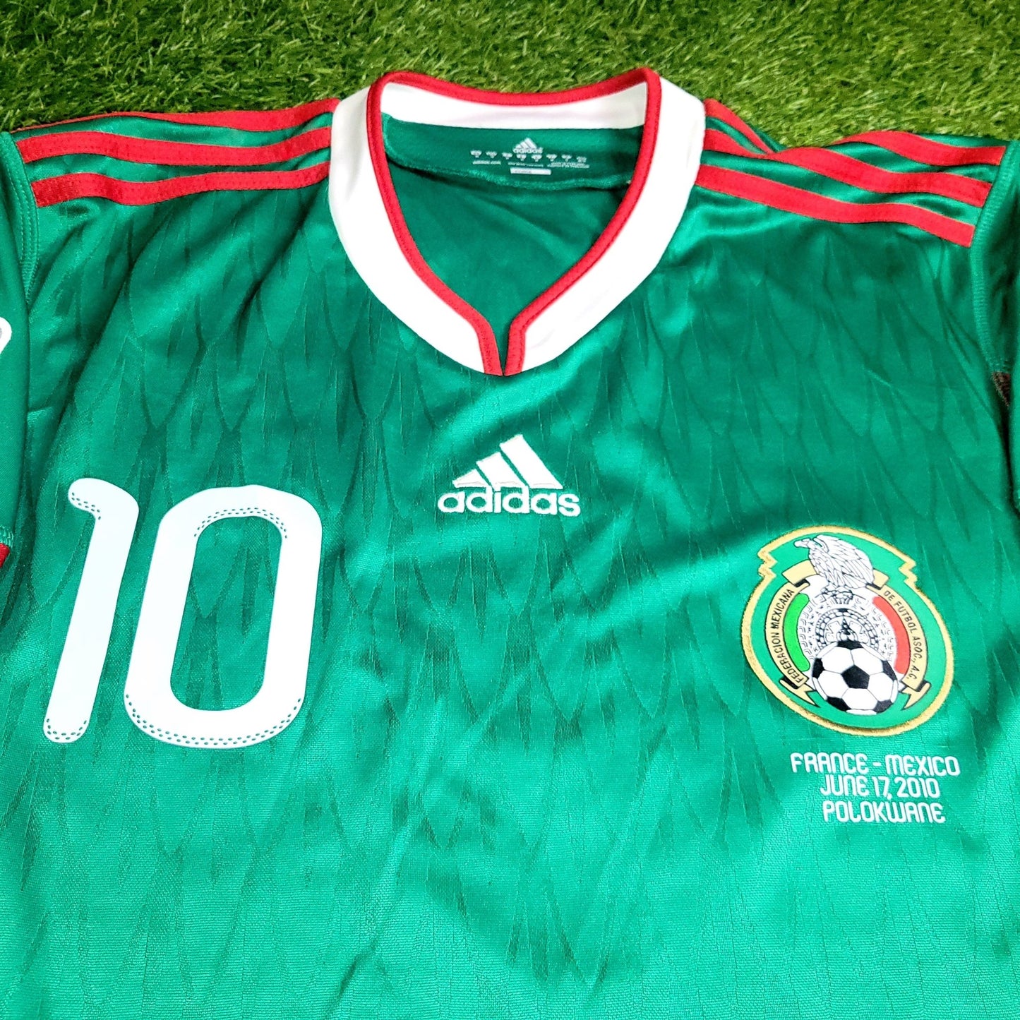 Blanco Mexico 2010 WORLD CUP Home Soccer Jersey Shirt M SKU P41410 Adidas
