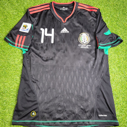 Chicharito Mexico 2010 WORLD CUP Away Black Soccer Jersey Shirt L SKU P41397 Adidas