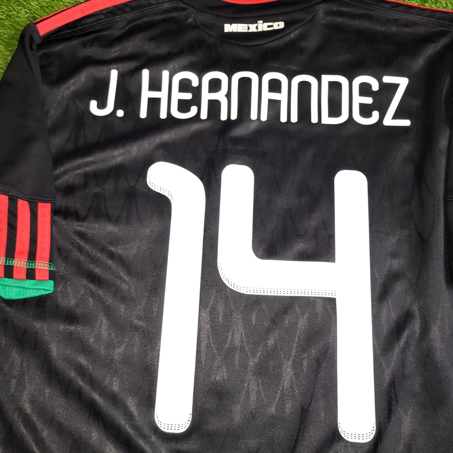 Chicharito Mexico 2010 WORLD CUP Away Black Soccer Jersey Shirt L SKU P41397 Adidas