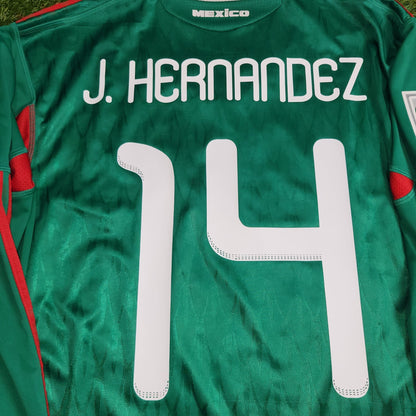Chicharito Mexico 2010 WORLD CUP Home Long Sleeve Soccer Jersey Shirt M SKU P41409 Adidas