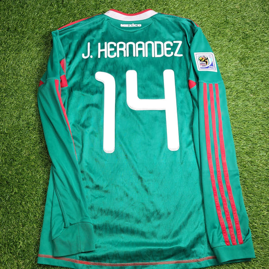 Chicharito Mexico 2010 WORLD CUP Home Long Sleeve Soccer Jersey Shirt M SKU P41409 Adidas