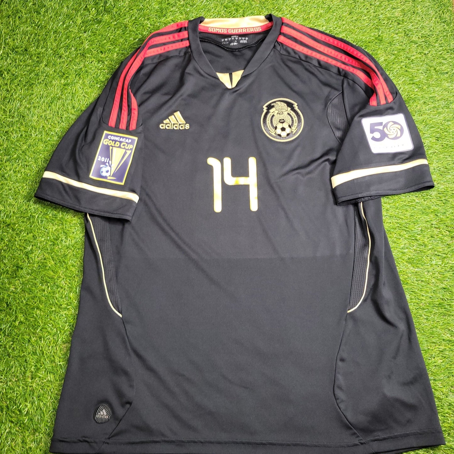 Chicharito Mexico 2011 GOLD CUP FINAL Soccer Away Jersey Shirt L SKU V31526 Adidas