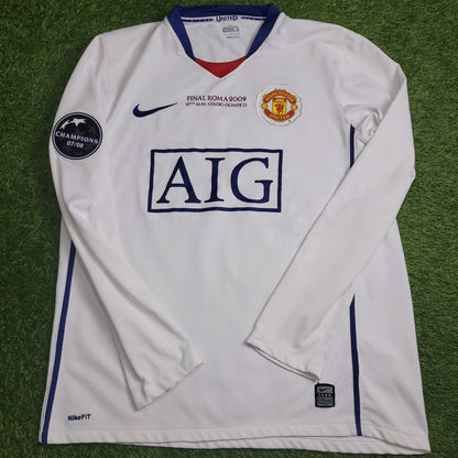 Cristiano Ronaldo Manchester United UEFA FINAL 2008 2009 Away Long Sleeve Soccer Jersey Shirt M SKU 287613 - 105 Nike