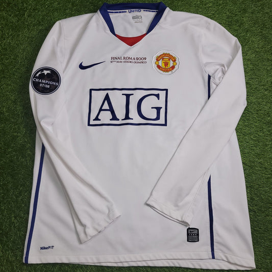 Cristiano Ronaldo Manchester United UEFA FINAL 2008 2009 Away Long Sleeve Soccer Jersey Shirt M SKU 287613 - 105 Nike