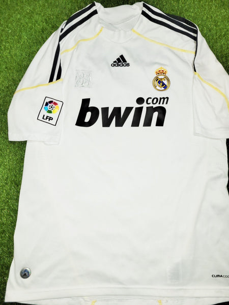 Cristiano Ronaldo Real Madrid 2009 2010 DEBUT Home Soccer Jersey Shirt L SKU# E84352 Adidas