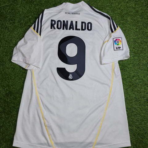 Cristiano Ronaldo Real Madrid 2009 2010 DEBUT Home Soccer Jersey Shirt M SKU# E84352 Adidas