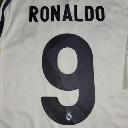 Cristiano Ronaldo Real Madrid 2009 2010 DEBUT SEASON UEFA Soccer Jersey Shirt L SKU E84340 Adidas