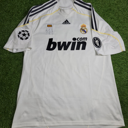 Cristiano Ronaldo Real Madrid 2009 2010 DEBUT SEASON UEFA Soccer Jersey Shirt L SKU E84340 Adidas