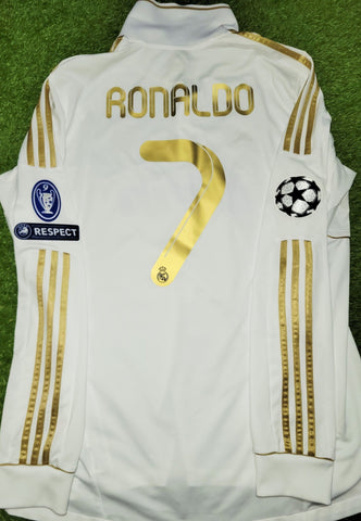 Cristiano Ronaldo Real Madrid 2011 2012 UEFA Long Sleeve Soccer Jersey Shirt XL SKU# V13658 Adidas