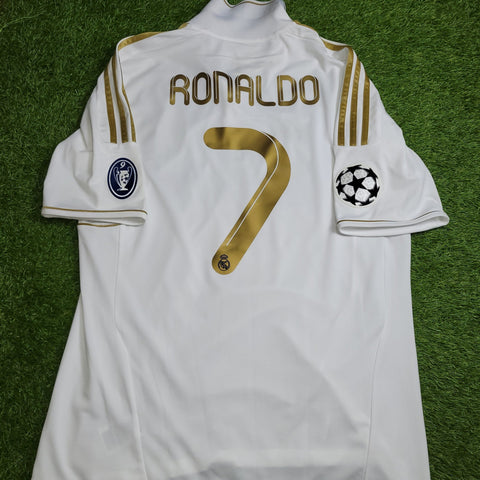 Cristiano Ronaldo Real Madrid 2011 2012 UEFA Soccer Jersey Shirt L SKU# V13646 Adidas