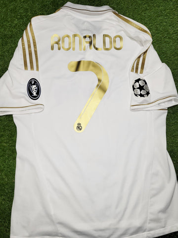 Cristiano Ronaldo Real Madrid 2011 2012 UEFA Soccer Jersey Shirt L SKU# V13646 Adidas