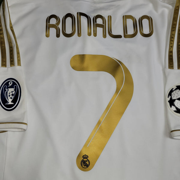 Cristiano Ronaldo Real Madrid 2011 2012 UEFA Soccer Jersey Shirt L SKU# V13646 Adidas
