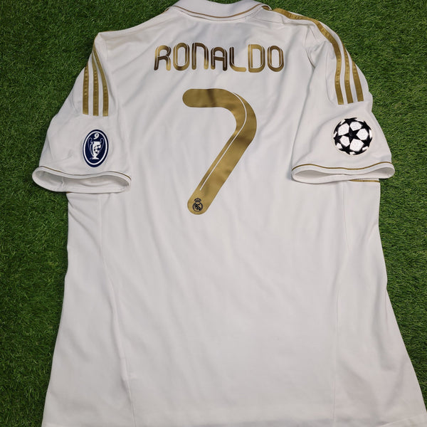 Cristiano Ronaldo Real Madrid 2011 2012 UEFA Soccer Jersey Shirt XL SKU# V13646 Adidas