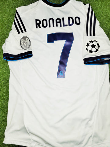 Cristiano Ronaldo Real Madrid 2012 2013 UEFA Soccer Jersey Shirt L SKU# W41768 Adidas