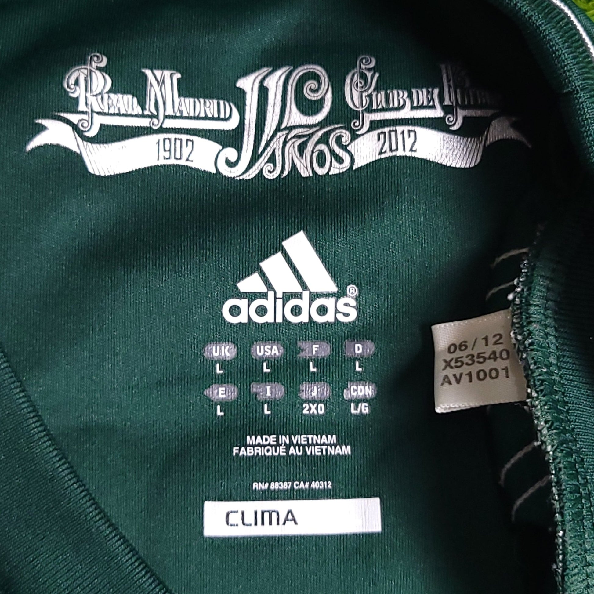 Cristiano Ronaldo Real Madrid 2012 2013 UEFA Soccer Third Jersey Shirt L SKU X53540 Adidas