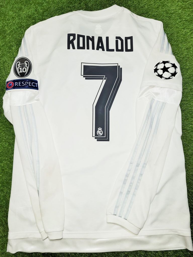 Cristiano Ronaldo Real Madrid 2015 2016 Long Sleeve UEFA FINAL Soccer ...
