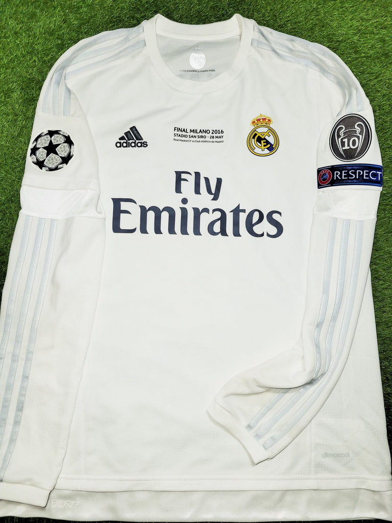 Cristiano Ronaldo Real Madrid 2015 2016 Long Sleeve UEFA FINAL Soccer ...