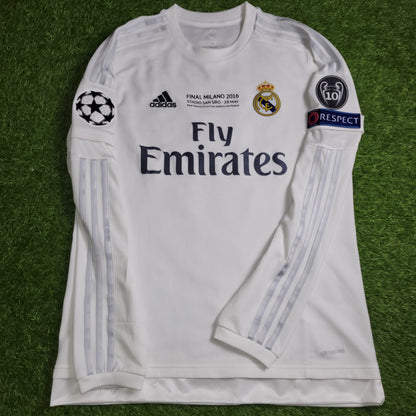 Cristiano Ronaldo Real Madrid 2015 2016 Long Sleeve UEFA FINAL Soccer Jersey Shirt M SKU S12653 Adidas