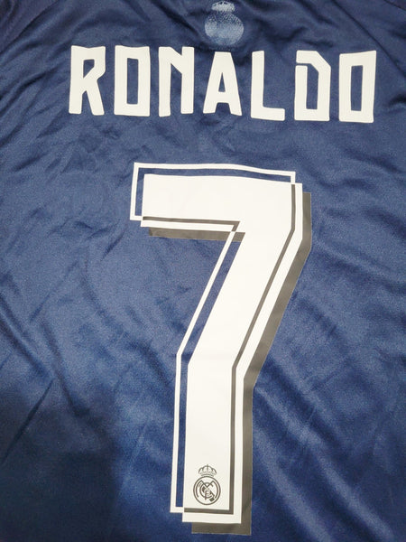 Cristiano Ronaldo Real Madrid 2015 2016 UEFA Third Soccer Jersey Shirt L SKU# S12676 Adidas